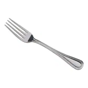 Pearl Dinner Fork with beaded handle and high-polish finish for professional event rentals