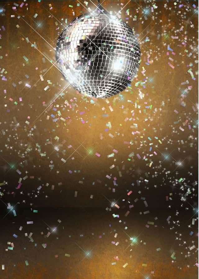 selfie booth backdrop of mirror ball