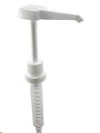 White plastic Sno-Kone syrup pump for 1-gallon bottles