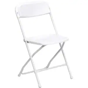 White folding chair #1 rental for wedding and graduation events at Best Event Rentals.
