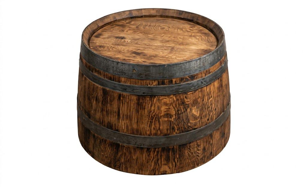 Wine Barrel End Table for event rentals in Fort Collins