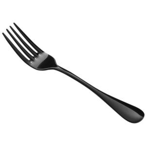 Rent the premium Black Mirror Dessert / Salad Fork for your next event. High-polish obsidian finish and 18/10 stainless steel.