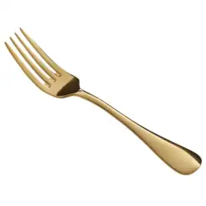 Gold Dinner Fork with high-shine luxury finish for modern event rentals